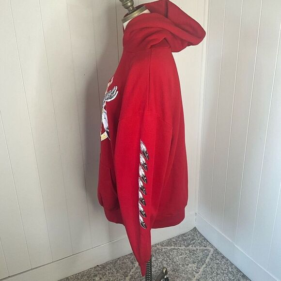 Vintage Jerzees Men’s XL Red Angoon Native American Bald Eagle Sweatshir… - Picture 8 of 13